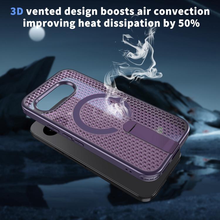For Google Pixel 9a Honeycomb Cooling MagSafe Holder Phone Case