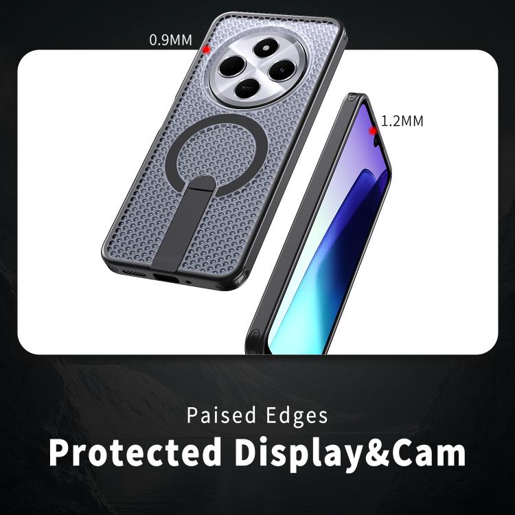 For Redmi 14R 5G / Poco C75 Honeycomb Cooling MagSafe Holder Phone Case
