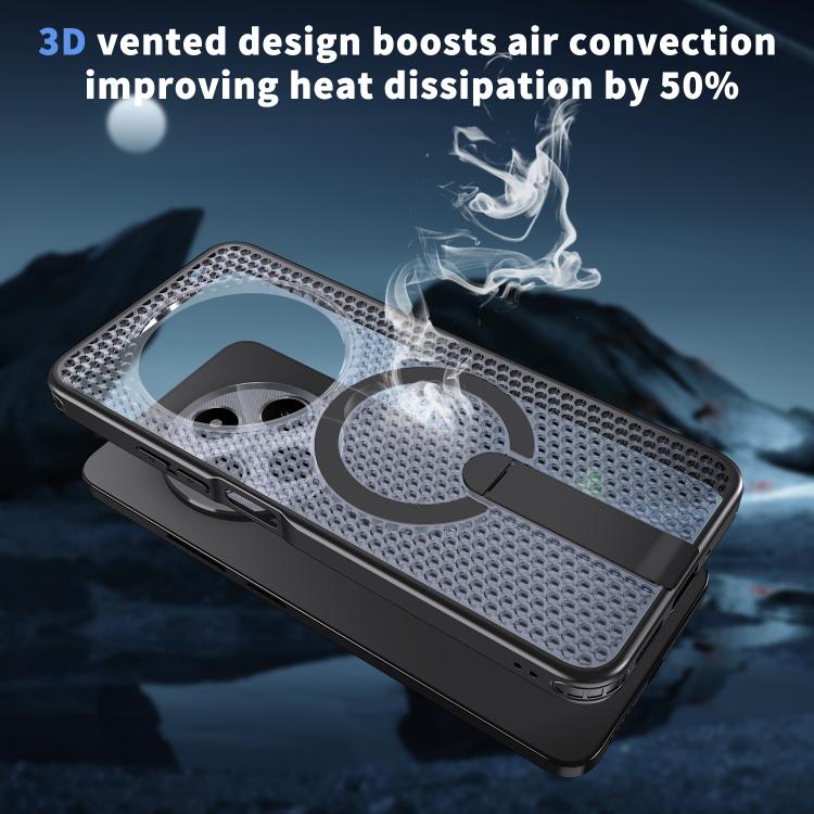 For Redmi 14R 5G / Poco C75 Honeycomb Cooling MagSafe Holder Phone Case