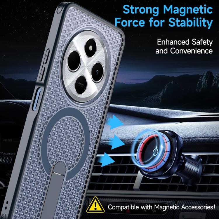 For Redmi 14R 5G / Poco C75 Honeycomb Cooling MagSafe Holder Phone Case