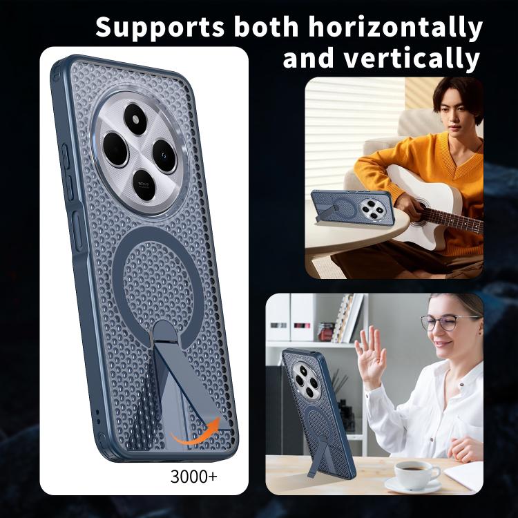 For Redmi 14R 5G / Poco C75 Honeycomb Cooling MagSafe Holder Phone Case