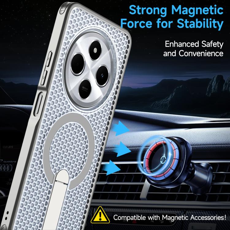For Redmi 14R 5G / Poco C75 Honeycomb Cooling MagSafe Holder Phone Case