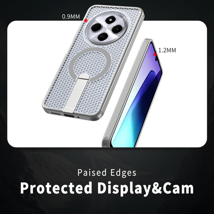 For Redmi 14R 5G / Poco C75 Honeycomb Cooling MagSafe Holder Phone Case