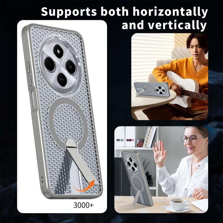 For Redmi 14R 5G / Poco C75 Honeycomb Cooling MagSafe Holder Phone Case
