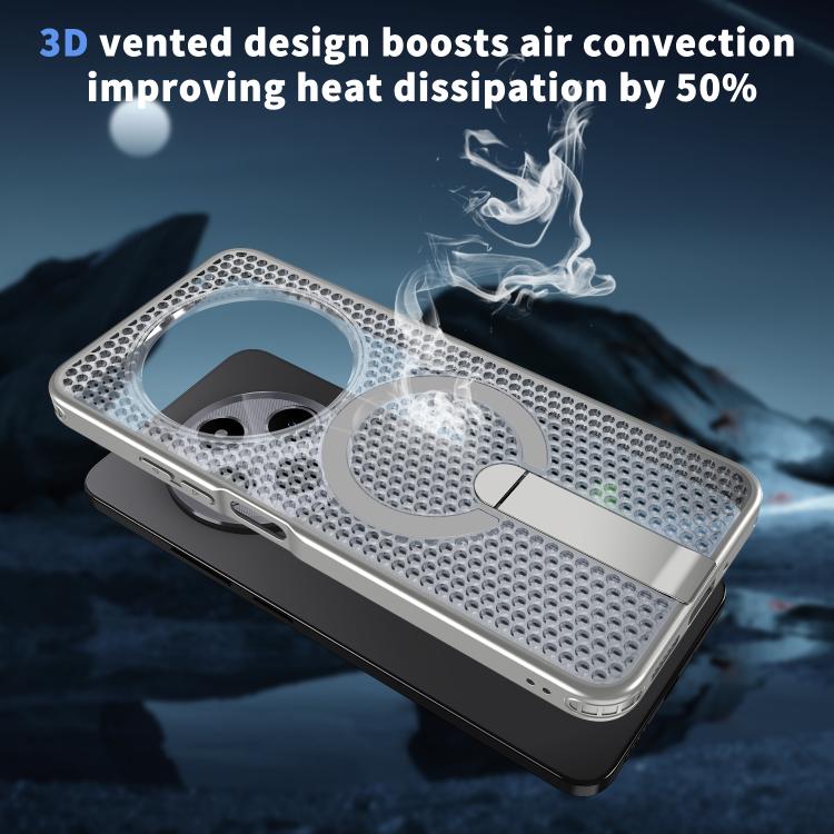 For Redmi 14R 5G / Poco C75 Honeycomb Cooling MagSafe Holder Phone Case