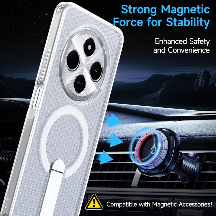 For Redmi 14R 5G / Poco C75 Honeycomb Cooling MagSafe Holder Phone Case