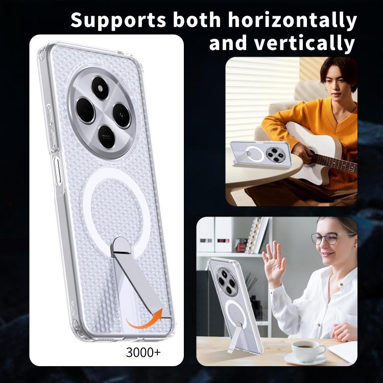 For Redmi 14R 5G / Poco C75 Honeycomb Cooling MagSafe Holder Phone Case