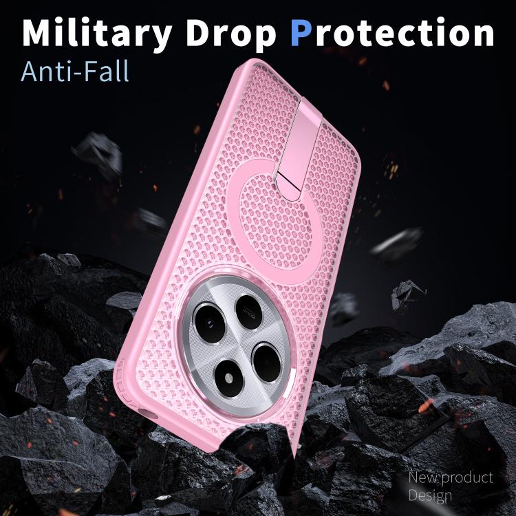 For Redmi 14R 5G / Poco C75 Honeycomb Cooling MagSafe Holder Phone Case