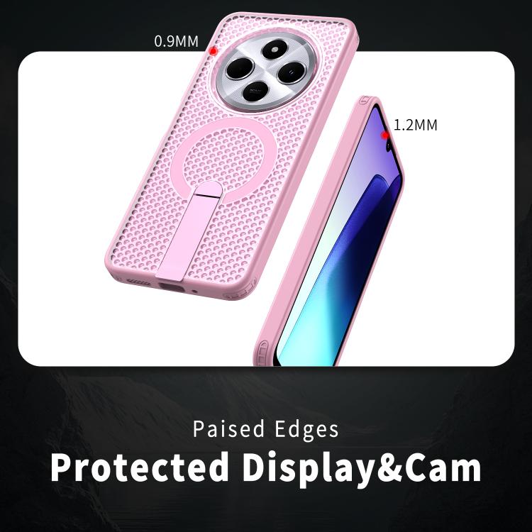 For Redmi 14R 5G / Poco C75 Honeycomb Cooling MagSafe Holder Phone Case