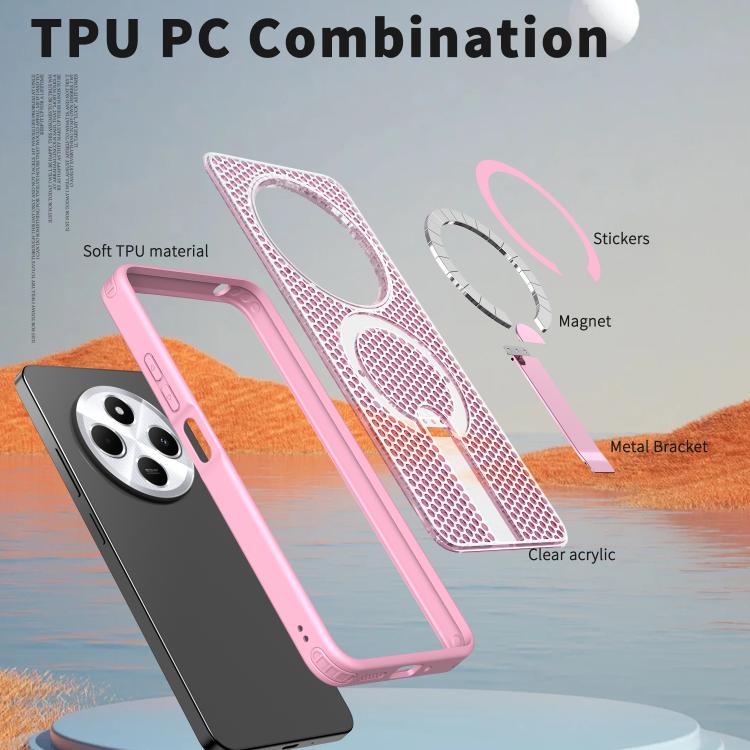For Redmi 14R 5G / Poco C75 Honeycomb Cooling MagSafe Holder Phone Case