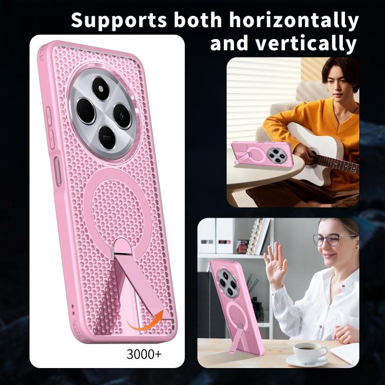 For Redmi 14R 5G / Poco C75 Honeycomb Cooling MagSafe Holder Phone Case