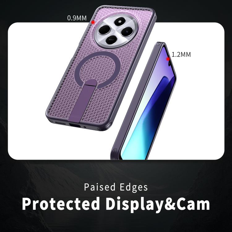 For Redmi 14R 5G / Poco C75 Honeycomb Cooling MagSafe Holder Phone Case