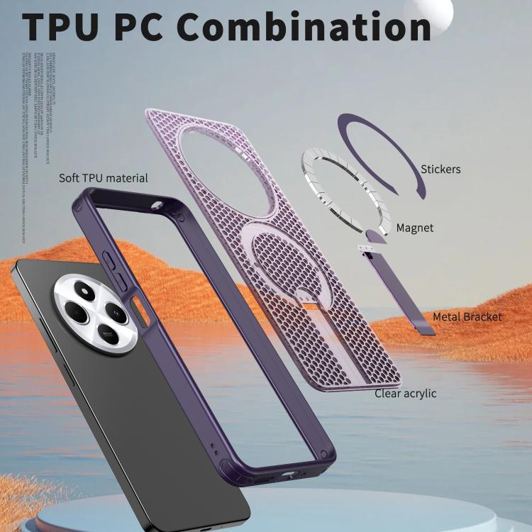 For Redmi 14R 5G / Poco C75 Honeycomb Cooling MagSafe Holder Phone Case