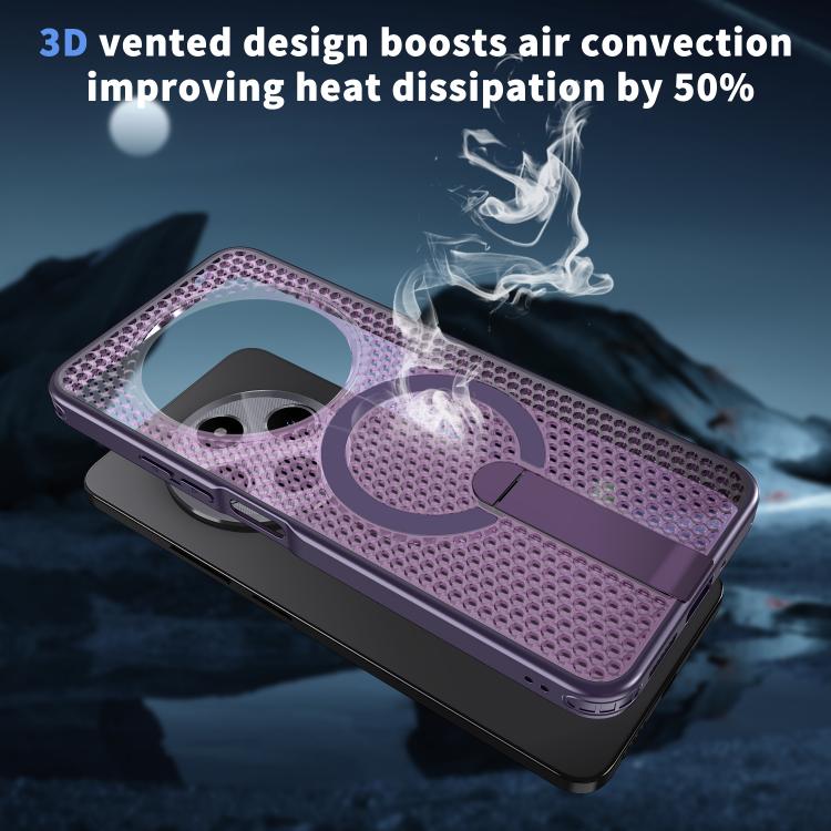 For Redmi 14R 5G / Poco C75 Honeycomb Cooling MagSafe Holder Phone Case