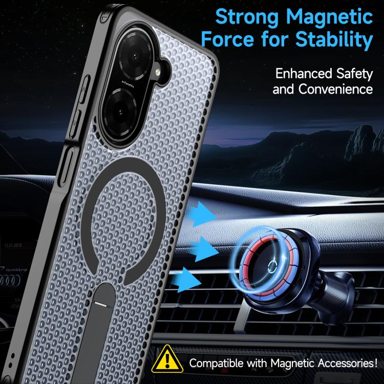 For Redmi A5 4G 171.7mm / Poco C71 Honeycomb Cooling MagSafe Holder Phone Case