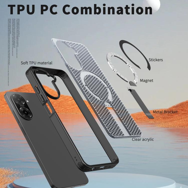 For Redmi A5 4G 171.7mm / Poco C71 Honeycomb Cooling MagSafe Holder Phone Case