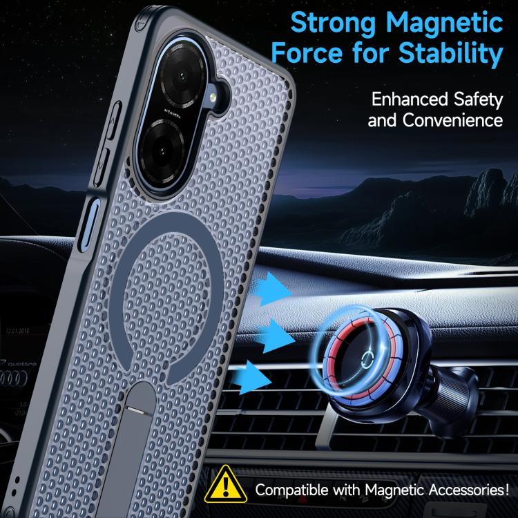For Redmi A5 4G 171.7mm / Poco C71 Honeycomb Cooling MagSafe Holder Phone Case