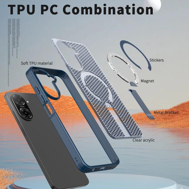 For Redmi A5 4G 171.7mm / Poco C71 Honeycomb Cooling MagSafe Holder Phone Case
