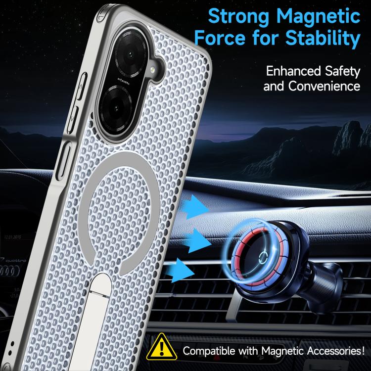 For Redmi A5 4G 171.7mm / Poco C71 Honeycomb Cooling MagSafe Holder Phone Case