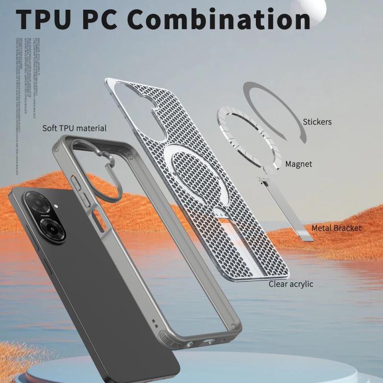 For Redmi A5 4G 171.7mm / Poco C71 Honeycomb Cooling MagSafe Holder Phone Case