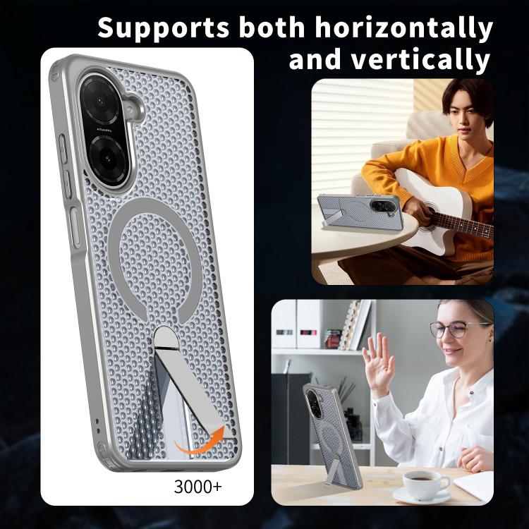 For Redmi A5 4G 171.7mm / Poco C71 Honeycomb Cooling MagSafe Holder Phone Case