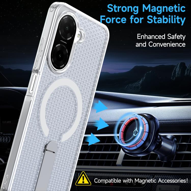 For Redmi A5 4G 171.7mm / Poco C71 Honeycomb Cooling MagSafe Holder Phone Case