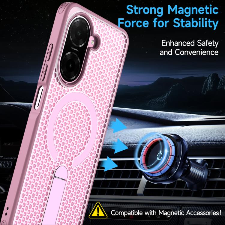 For Redmi A5 4G 171.7mm / Poco C71 Honeycomb Cooling MagSafe Holder Phone Case