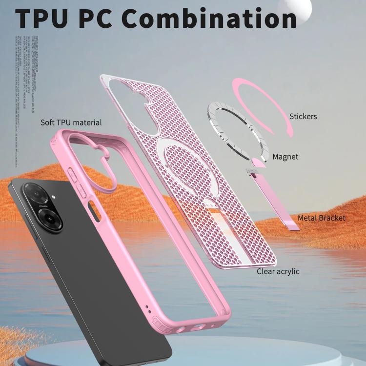 For Redmi A5 4G 171.7mm / Poco C71 Honeycomb Cooling MagSafe Holder Phone Case