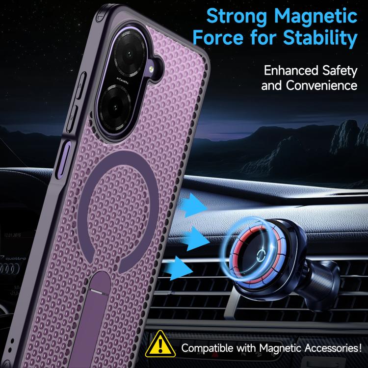 For Redmi A5 4G 171.7mm / Poco C71 Honeycomb Cooling MagSafe Holder Phone Case