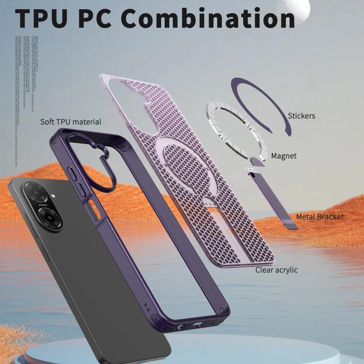 For Redmi A5 4G 171.7mm / Poco C71 Honeycomb Cooling MagSafe Holder Phone Case