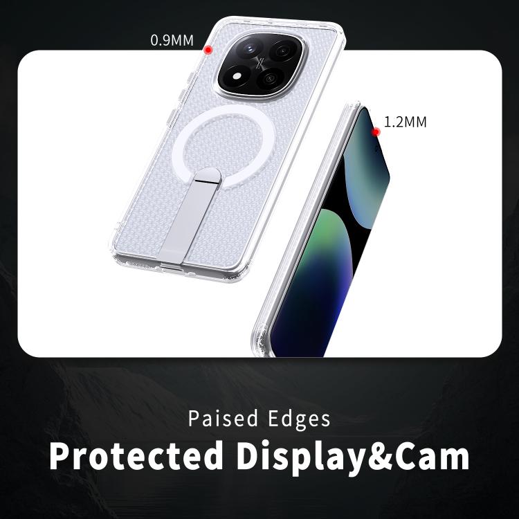For Redmi Note 14 Pro / Note 14 Pro+ 5G Honeycomb Cooling MagSafe Holder Phone Case
