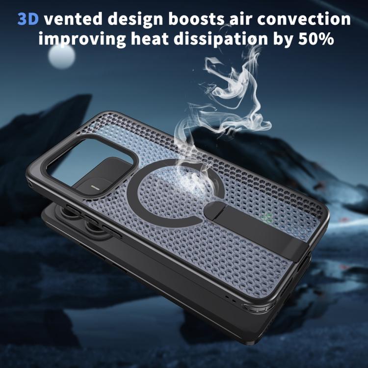 For Redmi Note 14 5G Honeycomb Cooling MagSafe Holder Phone Case
