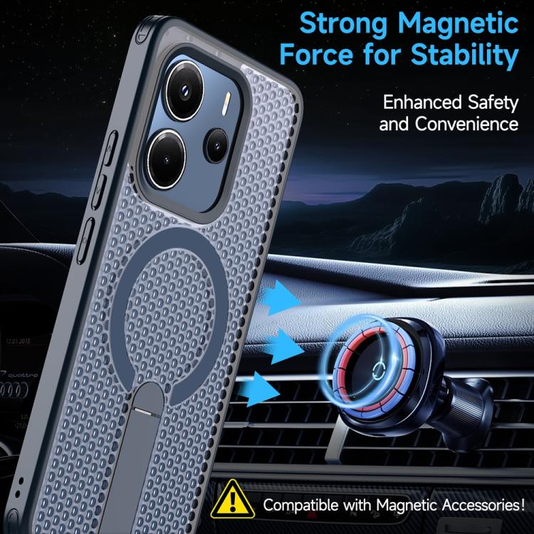 For Redmi Note 14 5G Honeycomb Cooling MagSafe Holder Phone Case