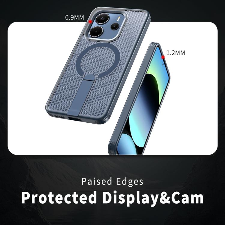 For Redmi Note 14 5G Honeycomb Cooling MagSafe Holder Phone Case