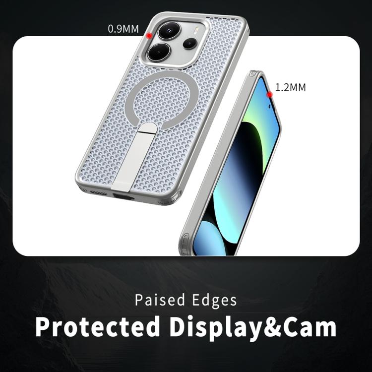 For Redmi Note 14 5G Honeycomb Cooling MagSafe Holder Phone Case