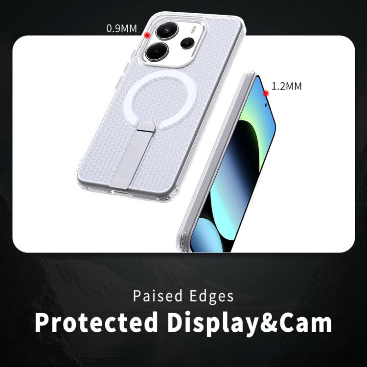 For Redmi Note 14 5G Honeycomb Cooling MagSafe Holder Phone Case