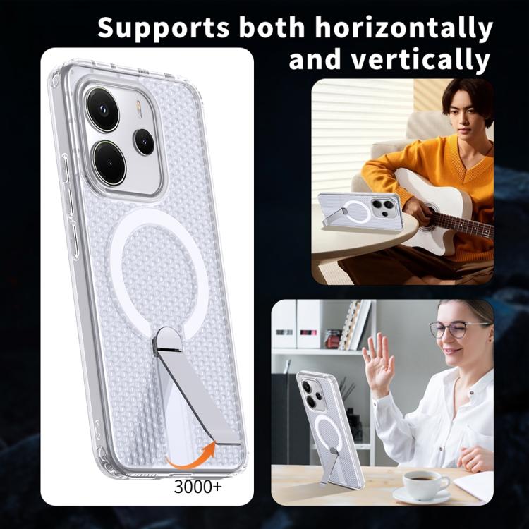 For Redmi Note 14 5G Honeycomb Cooling MagSafe Holder Phone Case