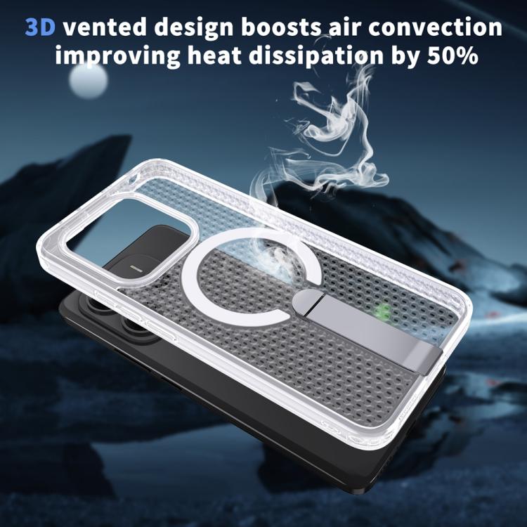 For Redmi Note 14 5G Honeycomb Cooling MagSafe Holder Phone Case