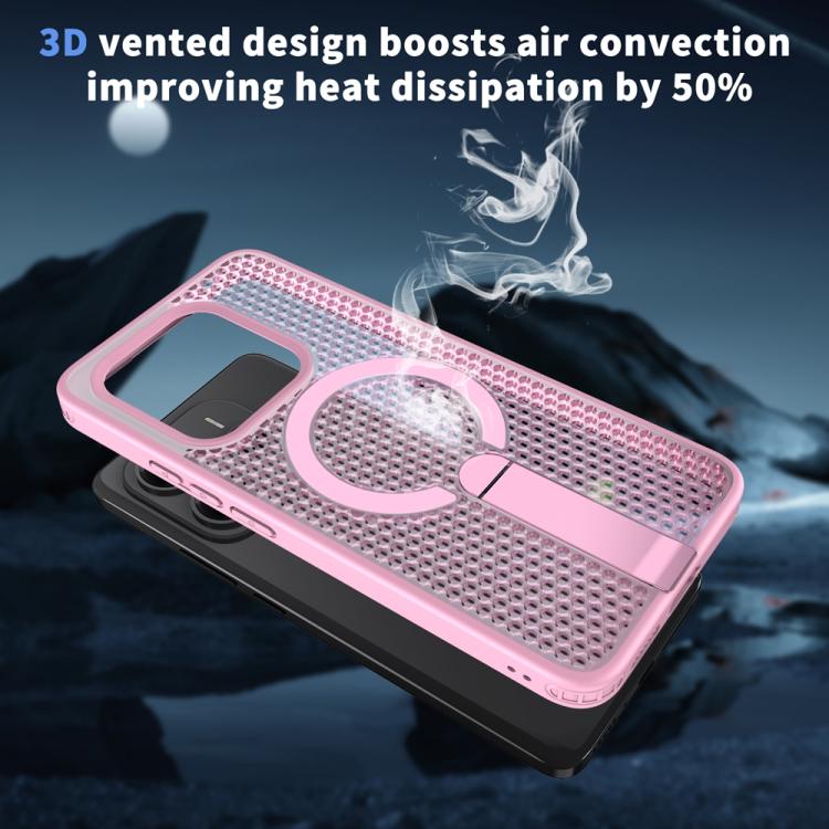 For Redmi Note 14 5G Honeycomb Cooling MagSafe Holder Phone Case