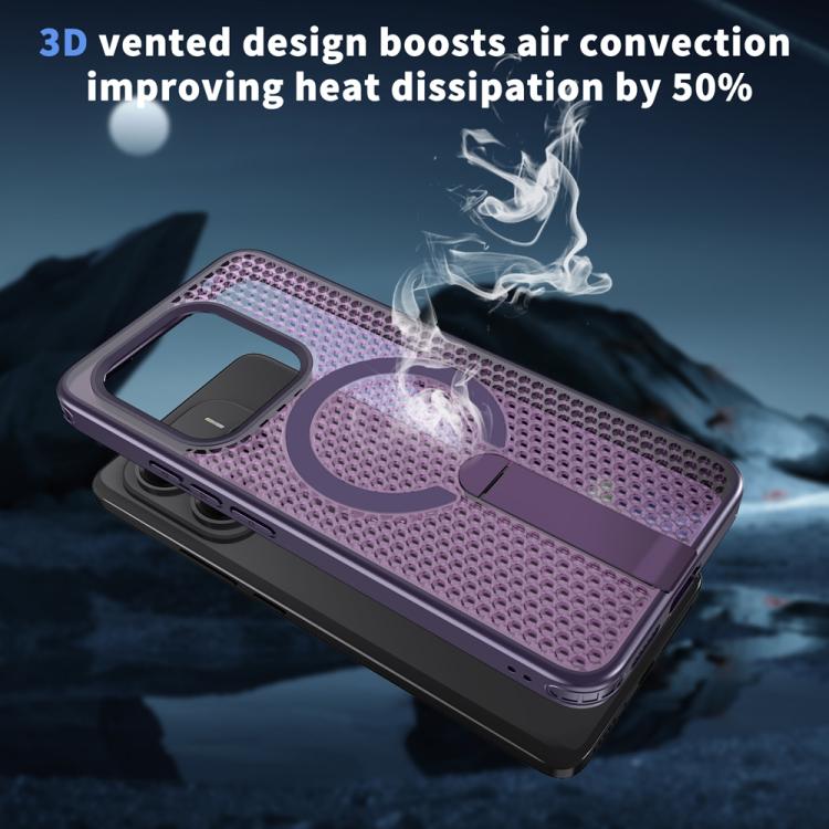 For Redmi Note 14 5G Honeycomb Cooling MagSafe Holder Phone Case