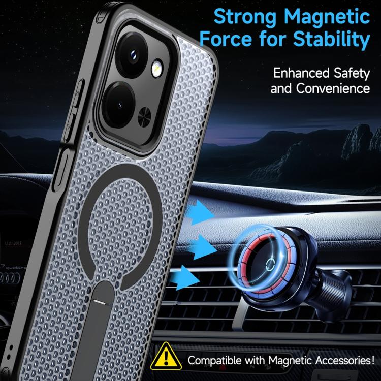 For Redmi 15C 5G / 4G EU 173mm / Poco C85 5G Honeycomb Cooling MagSafe Holder Phone Case