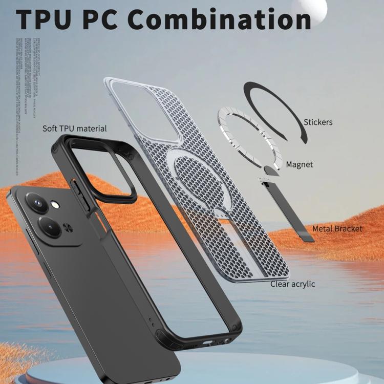 For Redmi 15C 5G / 4G EU 173mm / Poco C85 5G Honeycomb Cooling MagSafe Holder Phone Case