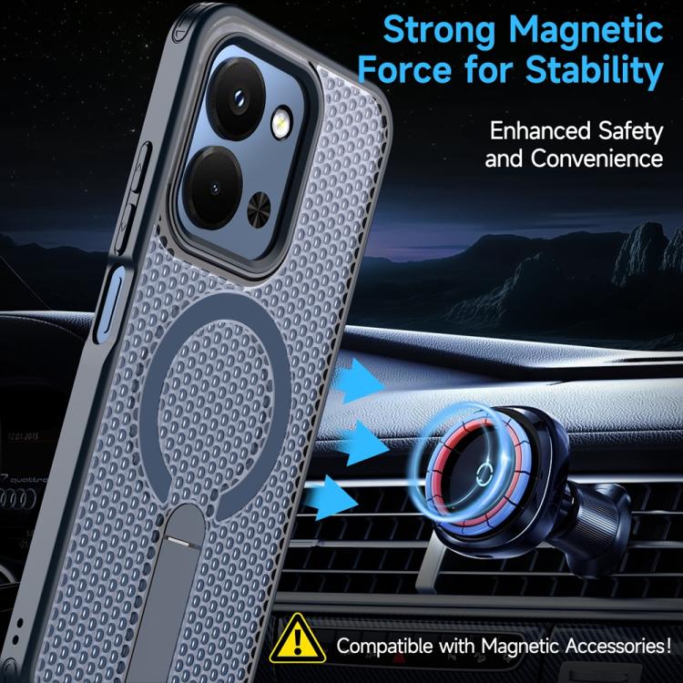 For Redmi 15C 5G / 4G EU 173mm / Poco C85 5G Honeycomb Cooling MagSafe Holder Phone Case