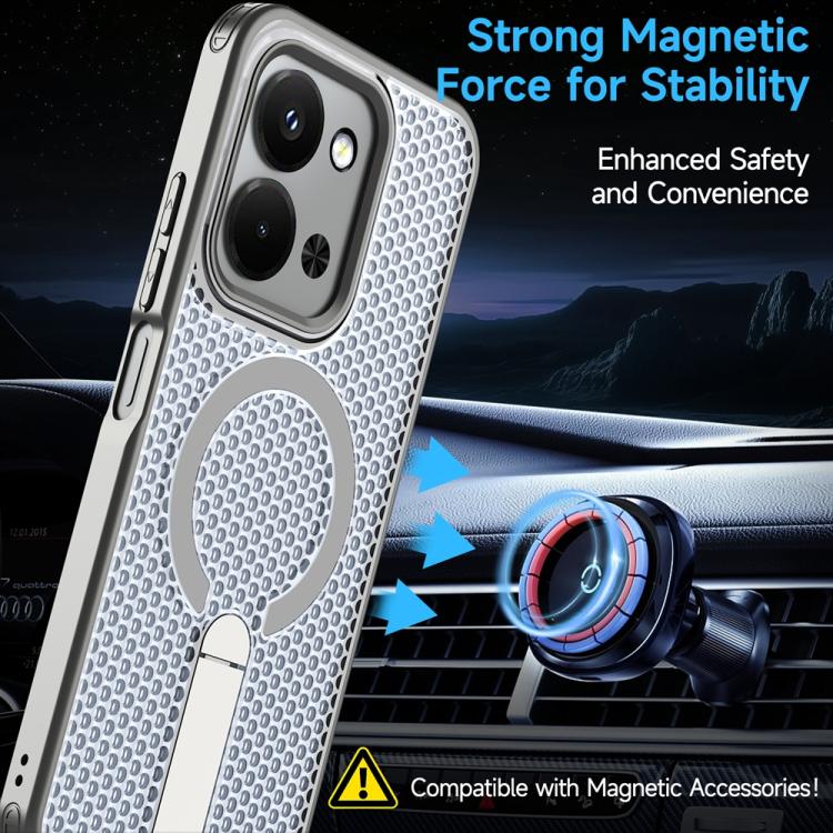 For Redmi 15C 5G / 4G EU 173mm / Poco C85 5G Honeycomb Cooling MagSafe Holder Phone Case