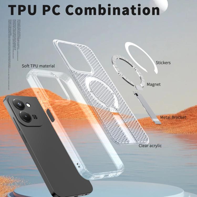 For Redmi 15C 5G / 4G EU 173mm / Poco C85 5G Honeycomb Cooling MagSafe Holder Phone Case