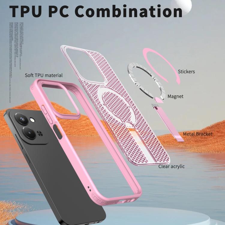 For Redmi 15C 5G / 4G EU 173mm / Poco C85 5G Honeycomb Cooling MagSafe Holder Phone Case