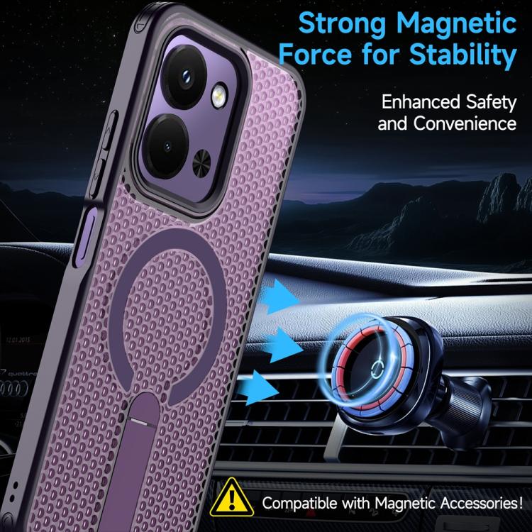 For Redmi 15C 5G / 4G EU 173mm / Poco C85 5G Honeycomb Cooling MagSafe Holder Phone Case
