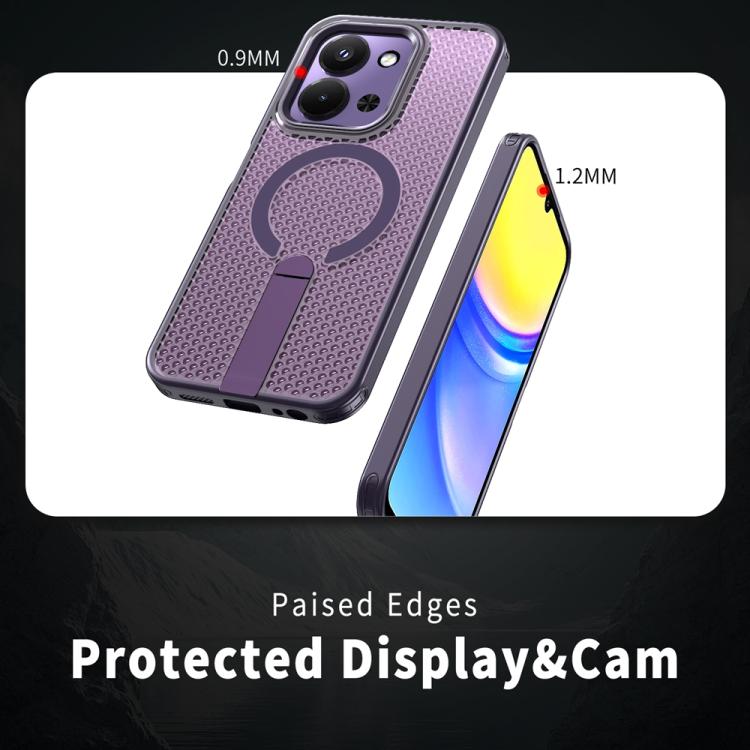 For Redmi 15C 5G / 4G EU 173mm / Poco C85 5G Honeycomb Cooling MagSafe Holder Phone Case