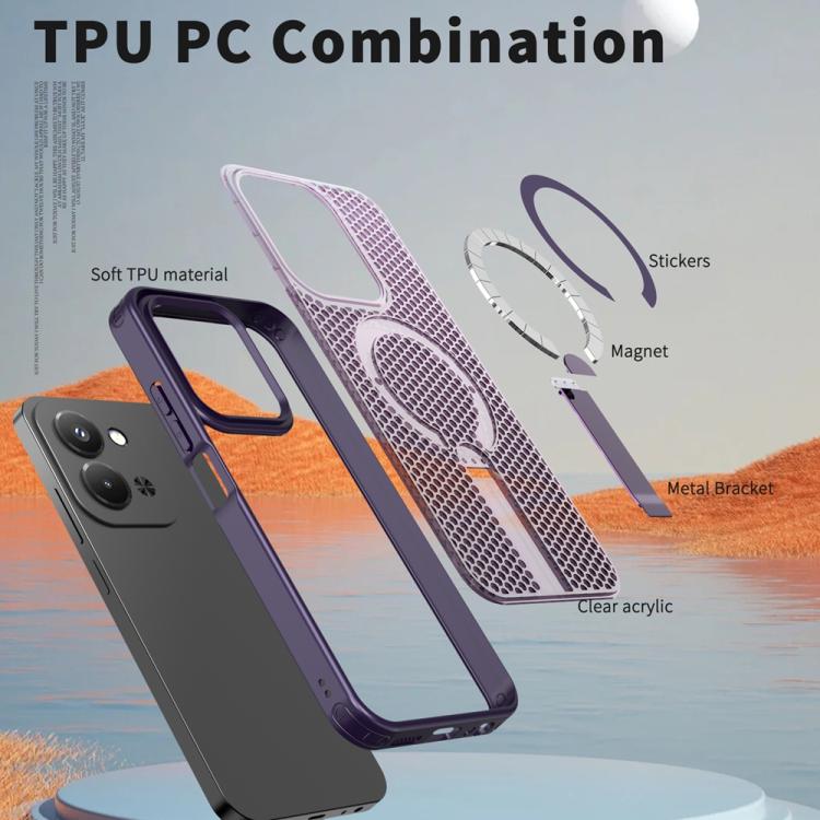 For Redmi 15C 5G / 4G EU 173mm / Poco C85 5G Honeycomb Cooling MagSafe Holder Phone Case
