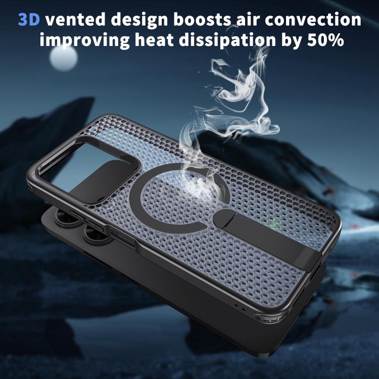 For Redmi 13 4G / 5G Honeycomb Cooling MagSafe Holder Phone Case